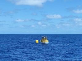 Floating Lidar machine sitting in ocean